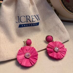 J. Crew Vibrant Pink Floral Earrings